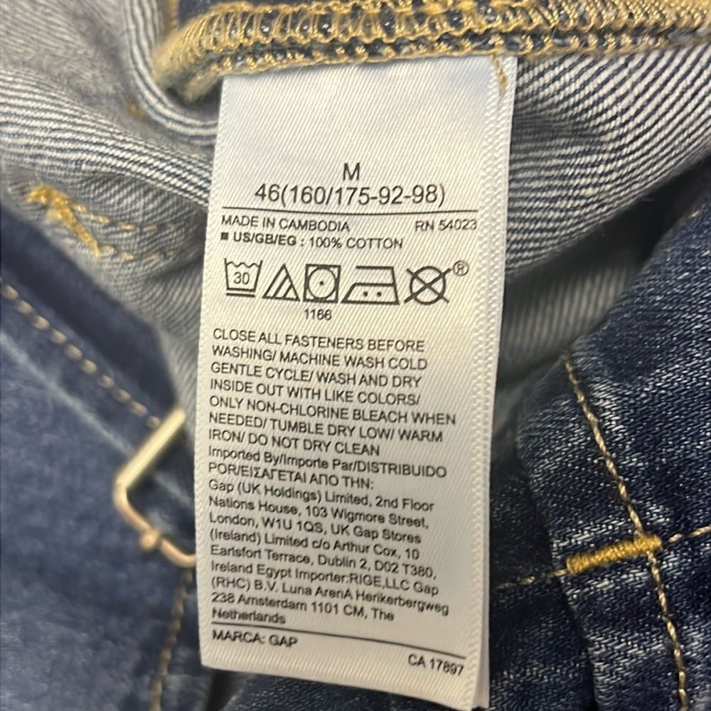 GAP Blue Faded Adjustable Razorback Overalls Pockets and Side Buttons- Medium - Picture 13 of 16